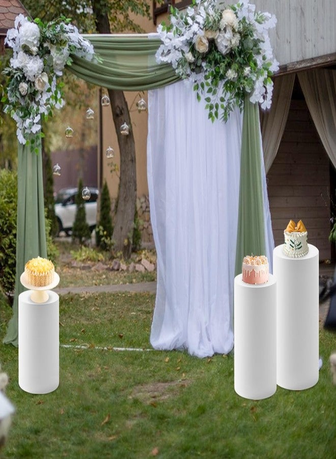 Kazheon 3Pcs Cylinder Pedestal Stand Covers,Round Spandex Cylinder Stand Covers for Party,Elastic Cloth Cylinders Plinth Cover for Parties Wedding Birthday Event Decor,Only Covers - Image 3